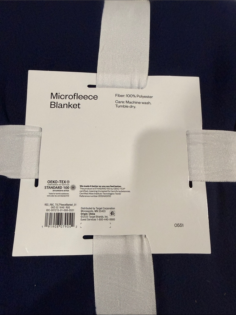 Room Essentials Navy Microfleece Throw Blanket 66 in X 90 in. - Picture 6 of 6
